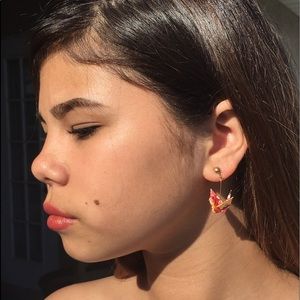 Paper crane earrings